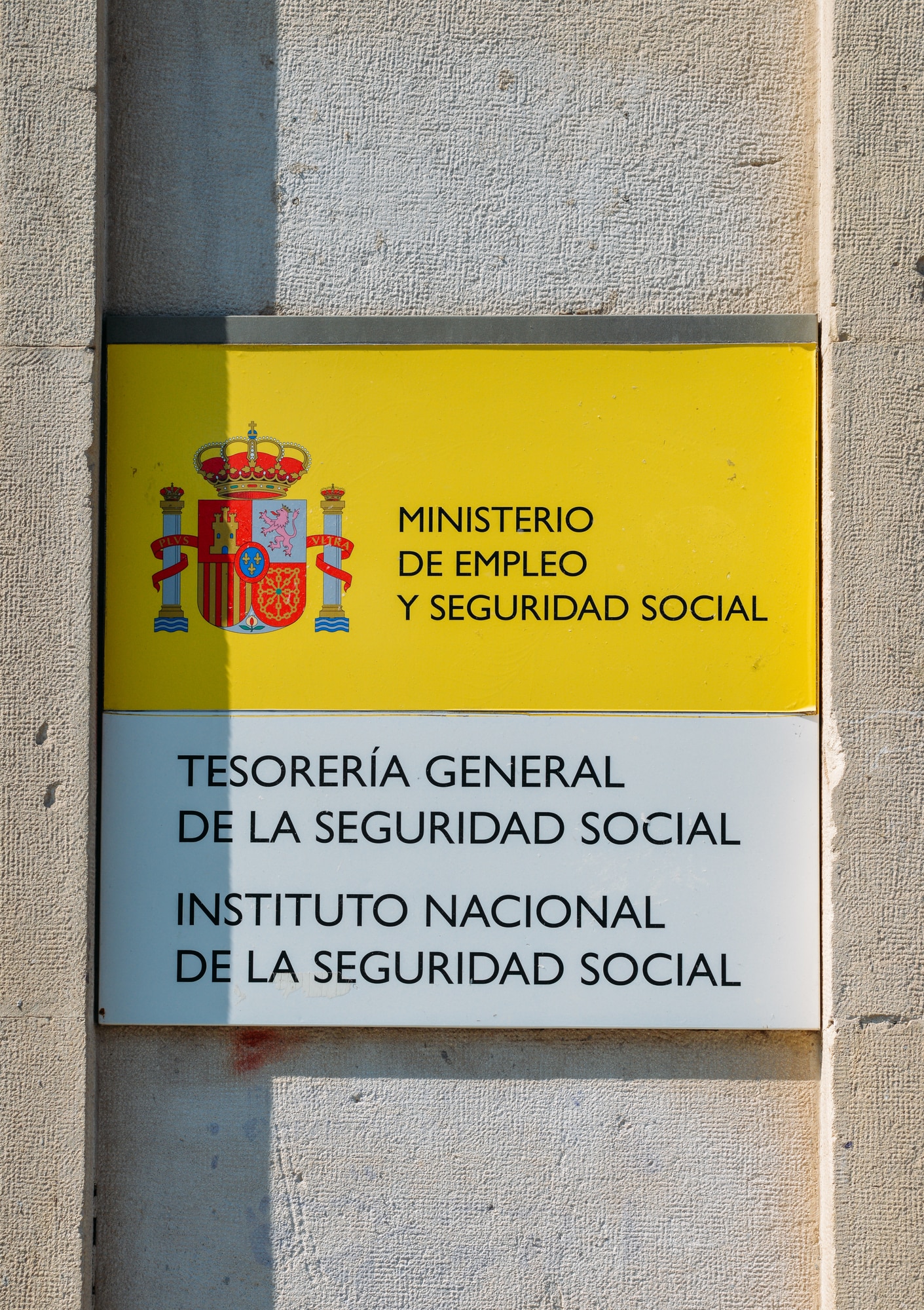 Letrero fachada de Tesorería de la Seguridad Social